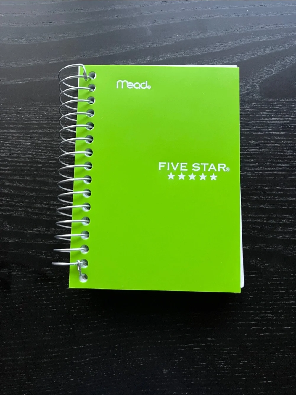 Mead Five Star Lime Green Small Spiral Notebook College Ruled 200 Sheets 5.5x3.5